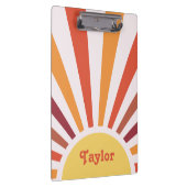 Retro Zonsondergang Zonnestralen Gepersonaliseerde Klembord (Rechts)