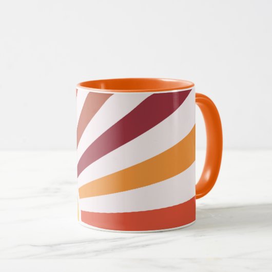 Retro Zonsondergang Zonnestralen Gepersonaliseerde Mok (Voorkant rechts)