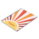 Retro Zonsondergang Zonnestralen Gepersonaliseerde Notitieboek (Linkerzijde)