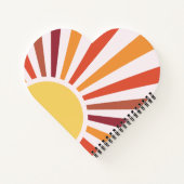 Retro Zonsondergang Zonnestralen Gepersonaliseerde Notitieboek (Achterkant)