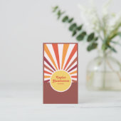 Retro Zonsondergang Zonnestralen Social Media QR C Visitekaartje (Staand voorkant)