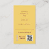 Retro Zonsondergang Zonnestralen Social Media QR C Visitekaartje (Achterkant)