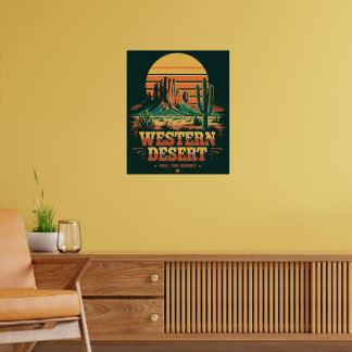 retro zonsonderganglandschap Arizona Wild Western Poster