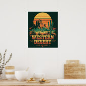 retro zonsonderganglandschap Arizona Wild Western Poster (Keuken)