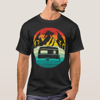 Retro Zonsopgang Zonsondergang Berg Wandelen Kampe T-shirt