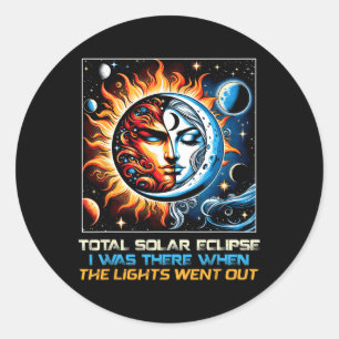 Retro Zonsverduistering Ik was er toen de lichten Ronde Sticker