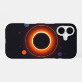 Retro Zonsverduistering iPhone 16 Hoesje (Achterkant horizontaal)