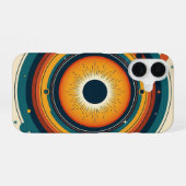 Retro Zonsverduistering iPhone 16 Hoesje (Achterkant horizontaal)