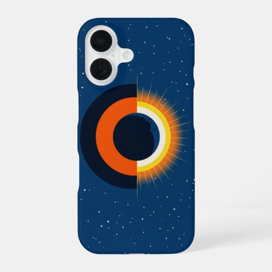 Retro Zonsverduistering iPhone 16 Hoesje (Achterkant)