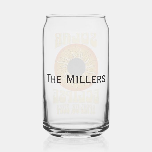 Retro zonsverduistering Totale verduistering 8 apr Blikvorm Glas (Achterkant)