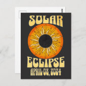 Retro zonsverduistering Totale verduistering 8 apr Briefkaart (Voorkant / Achterkant)