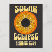 Retro zonsverduistering Totale verduistering 8 apr Briefkaart (Voorkant)