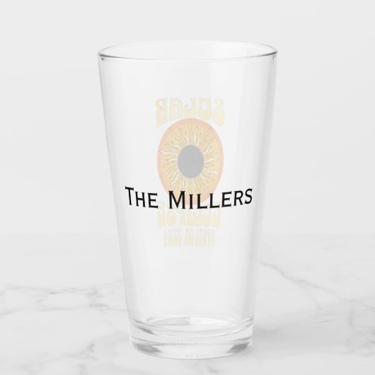 Retro zonsverduistering Totale verduistering 8 apr Glas (Achterkant)