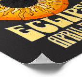 Retro zonsverduistering Totale verduistering 8 apr Poster (Hoek)