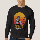 Retro Zookeeper Sunset Zebra Legend Wildlife Anima Trui (Voorkant)
