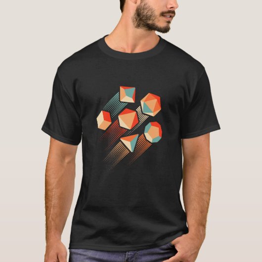 Retro Zoom RPG Gamer Dice T-shirt (Voorkant)