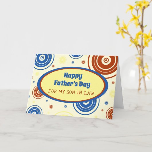 Retro Zoon in Recht Gelukkige Vaderdag Kaart (Gele Bloem)