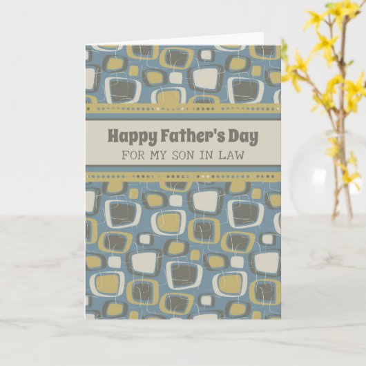 Retro Zoon in Recht Gelukkige Vaderdag Kaart (Gele Bloem)