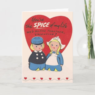 Retro zout & peper Nederlandse Valentijnsdag Kaart