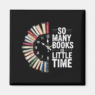 Retro zoveel boeken weinig tijd boek klok lezen magneet