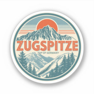 Retro Zugspitze skigebied top van Duitsland cadeau Sticker