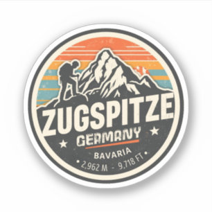 Retro Zugspitze skigebied top van Duitsland cadeau Sticker
