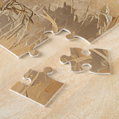 Retro Zuid-Afrikaanse Neushoorn Scenisch Legpuzzel (Zijkant)