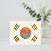 Retro Zuid-Koreaanse vlag Briefkaart (Staand voorkant)