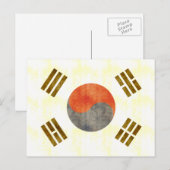 Retro Zuid-Koreaanse vlag Briefkaart (Voorkant / Achterkant)