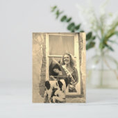 Retro Zuivelprinses Collage Sepia Briefkaart (Staand voorkant)