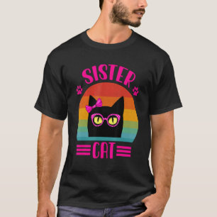 Retro Zus Kat Met Roze Luipaard Bril Kat  1 T-shirt