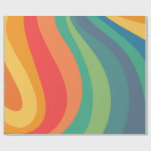 Retro zwaait kleurrijk 60 jaar cadeaupapier (Vlak)