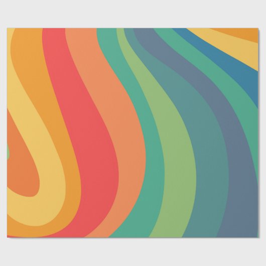 Retro zwaait kleurrijk 60 jaar cadeaupapier (Vlak)