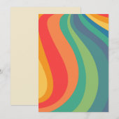 Retro zwaait kleurrijk 60 jaar kaart (Voorkant / Achterkant)