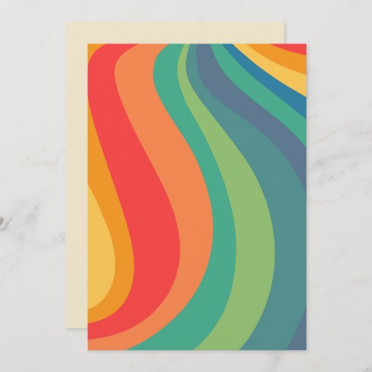 Retro zwaait kleurrijk 60 jaar kaart (Voorkant / Achterkant)