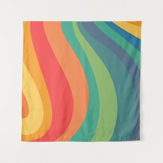 Retro zwaait kleurrijk 60 jaar wandkleed (Voorkant)