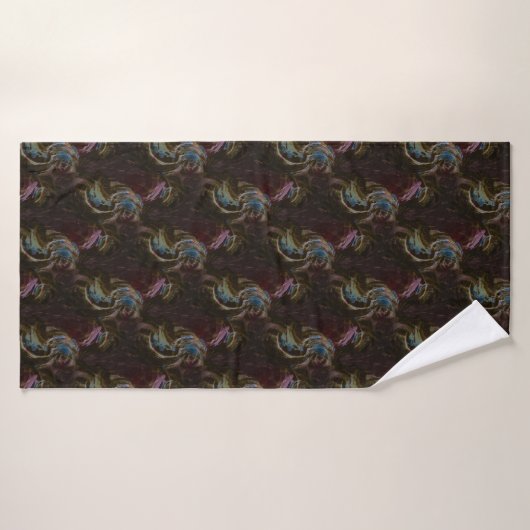Retro zwart atomisch Abstract Badhanddoek (Badhanddoek)