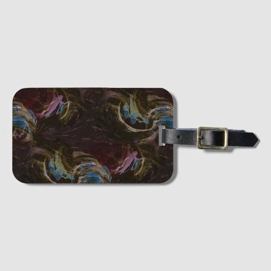 Retro zwart atomisch Abstract Bagagelabel (Voorkant (horizontaal))