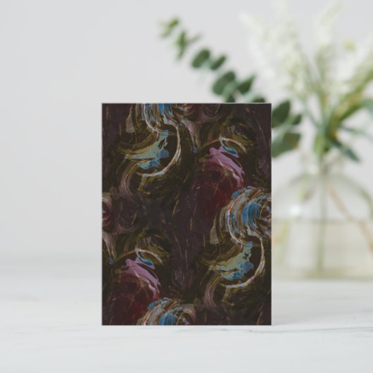 Retro zwart atomisch Abstract Briefkaart (Staand voorkant)