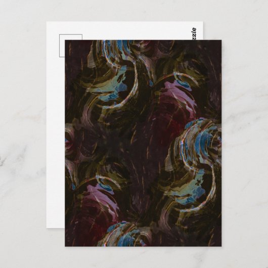 Retro zwart atomisch Abstract Briefkaart (Voorkant / Achterkant)