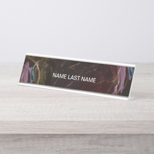 Retro zwart atomisch Abstract Bureau Naambordje (Voorkant)