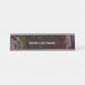 Retro zwart atomisch Abstract Bureau Naambordje (Voorkant)