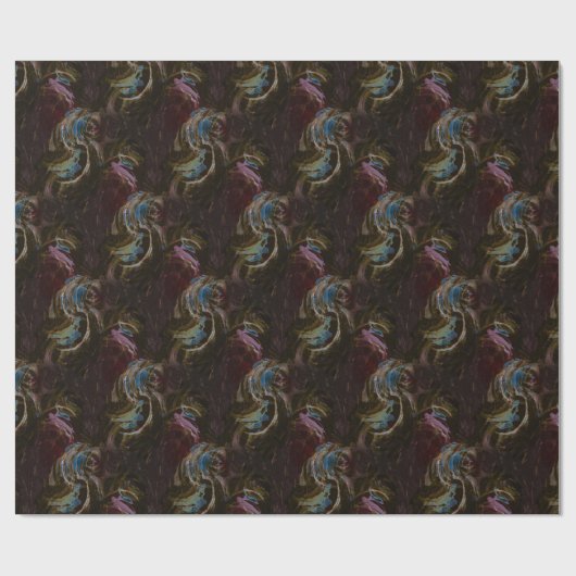 Retro zwart atomisch Abstract Cadeaupapier (Vlak)