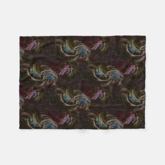 Retro zwart atomisch Abstract Fleece Deken (Voorkant (Horizontaal))