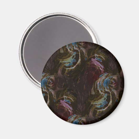 Retro zwart atomisch Abstract Magneet (Voorkant / Achterkant)