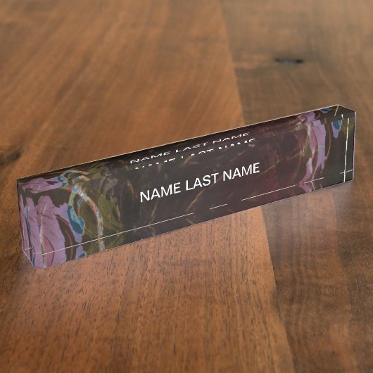 Retro zwart atomisch Abstract Naambordje (Zijkant)