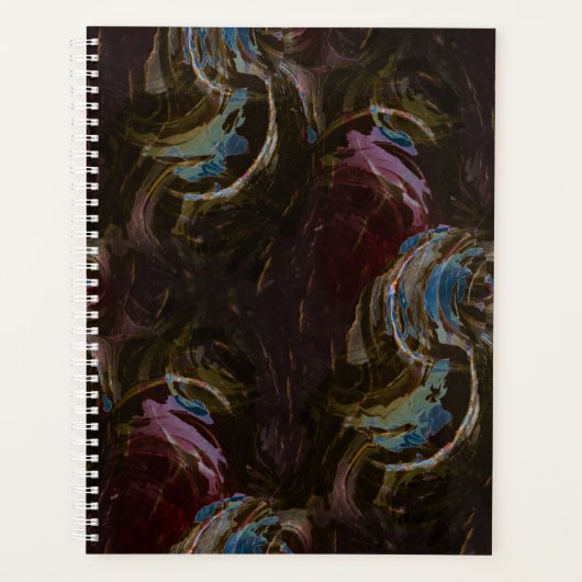 Retro zwart atomisch Abstract Planner (Voorkant)