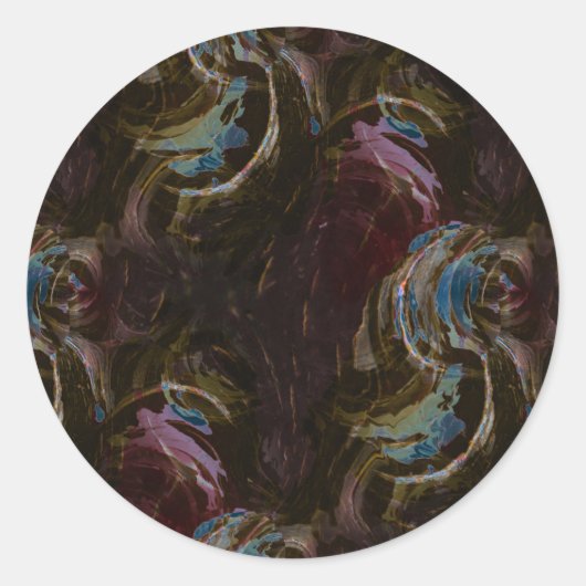 Retro zwart atomisch Abstract Ronde Sticker (Voorkant)