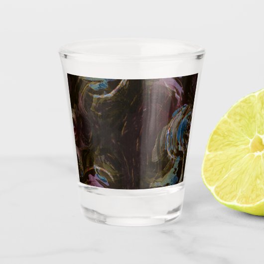 Retro zwart atomisch Abstract Shot Glas (Voorkant)
