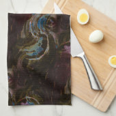 Retro zwart atomisch Abstract Theedoek (Quarter Fold)